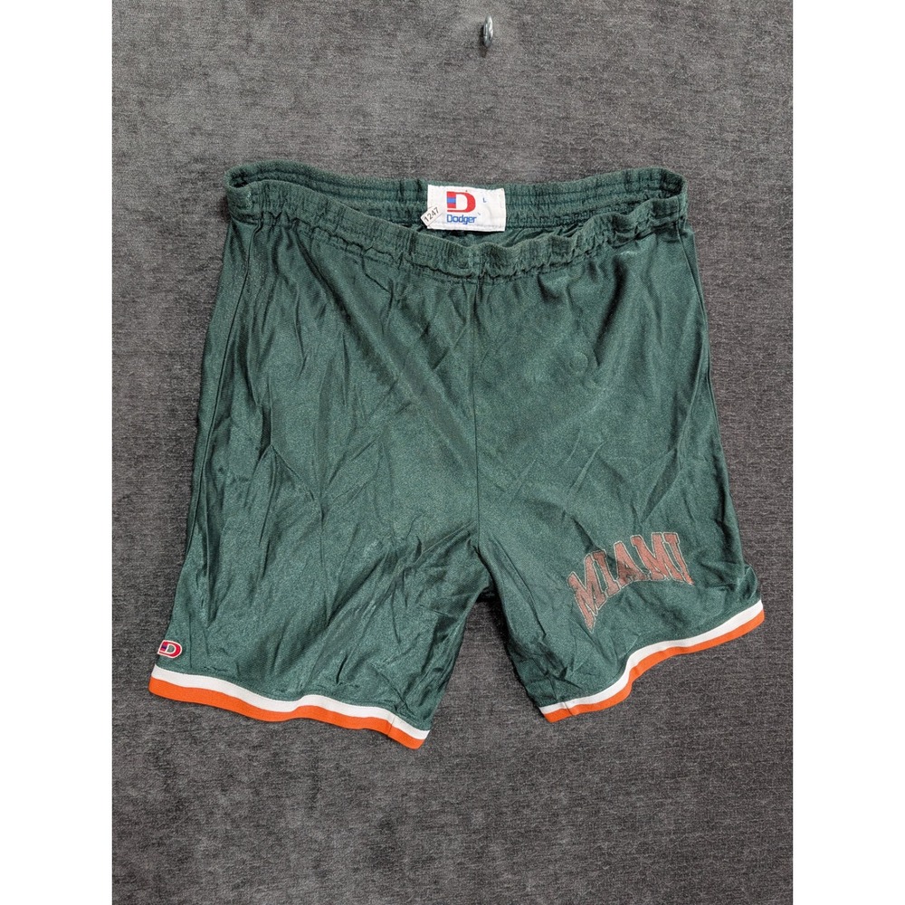 Vintage Dodger Miami Mesh Athletic Shorts Green Orange White Mens Large Retro